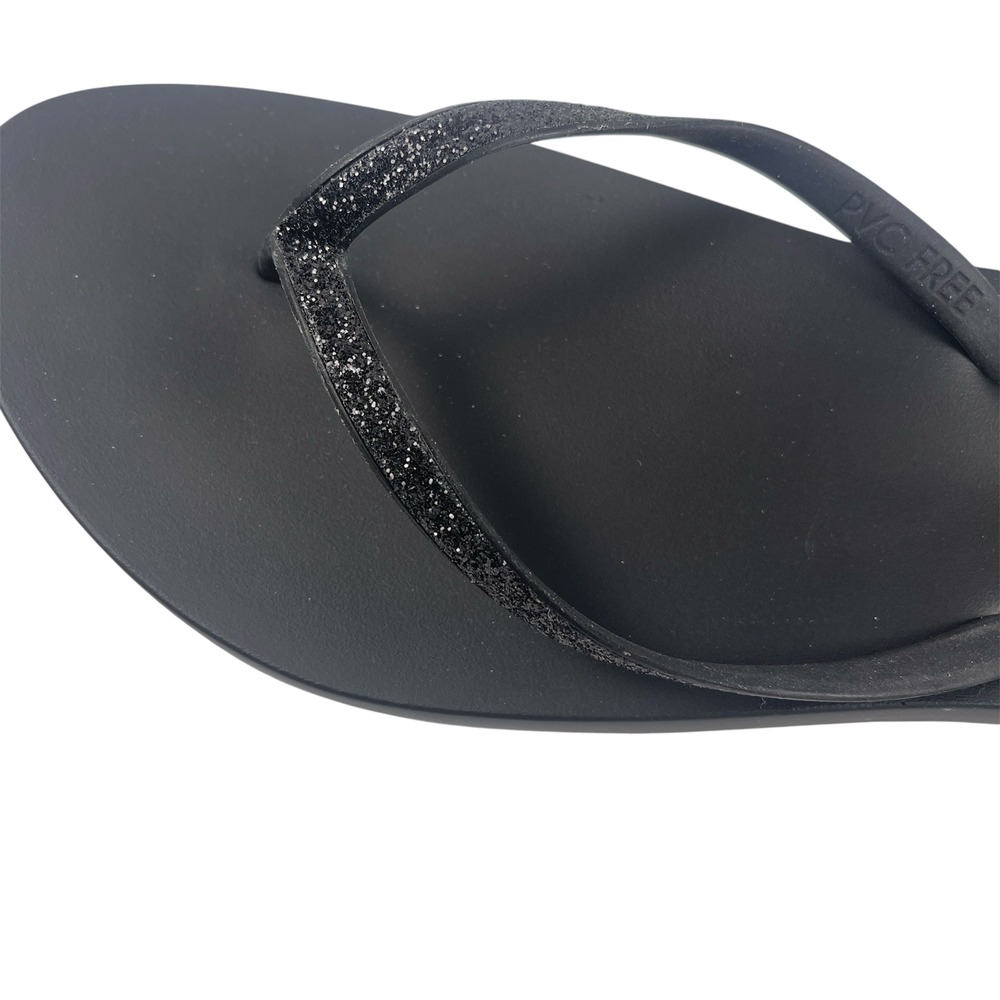 NWT Reef Cushion Bounce Stargazer Black Glitter Flip Flops Sandals Size 10 - Picture 3 of 5